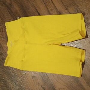 Year Of Ours Yellow Ribbed High Waisted Cross Waist Bike Shorts A30